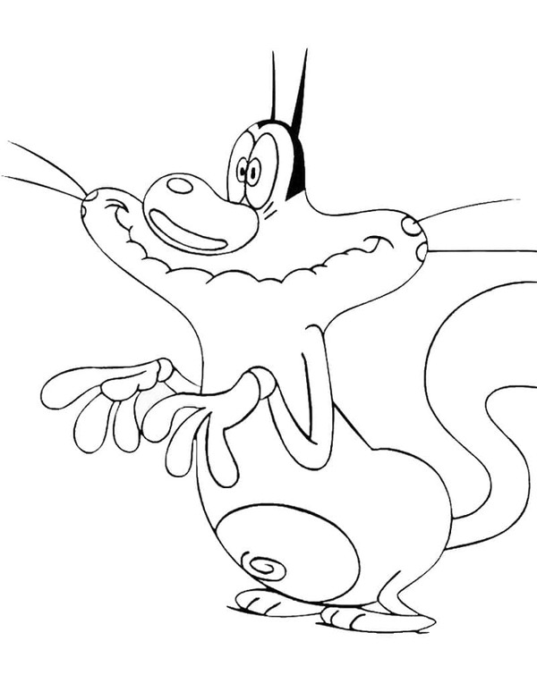 Dibuja al divertido Oggy para colorir