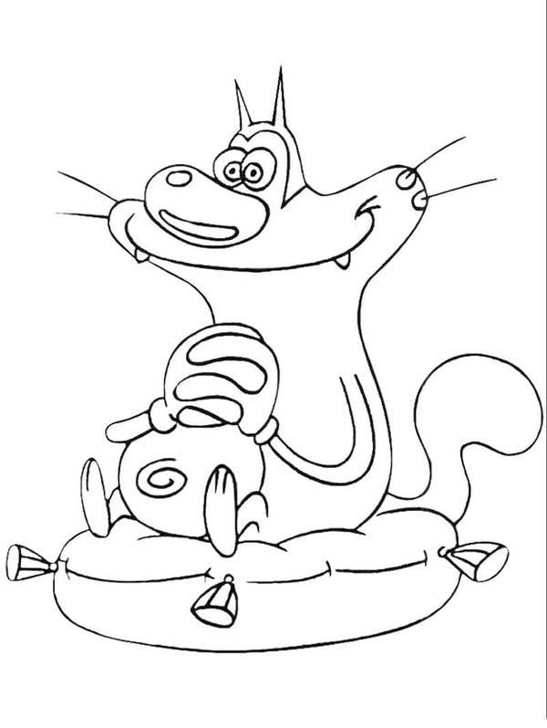 Dibuja al lindo Oggy para colorir
