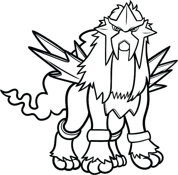 Dibuja al poderoso Entei para colorir