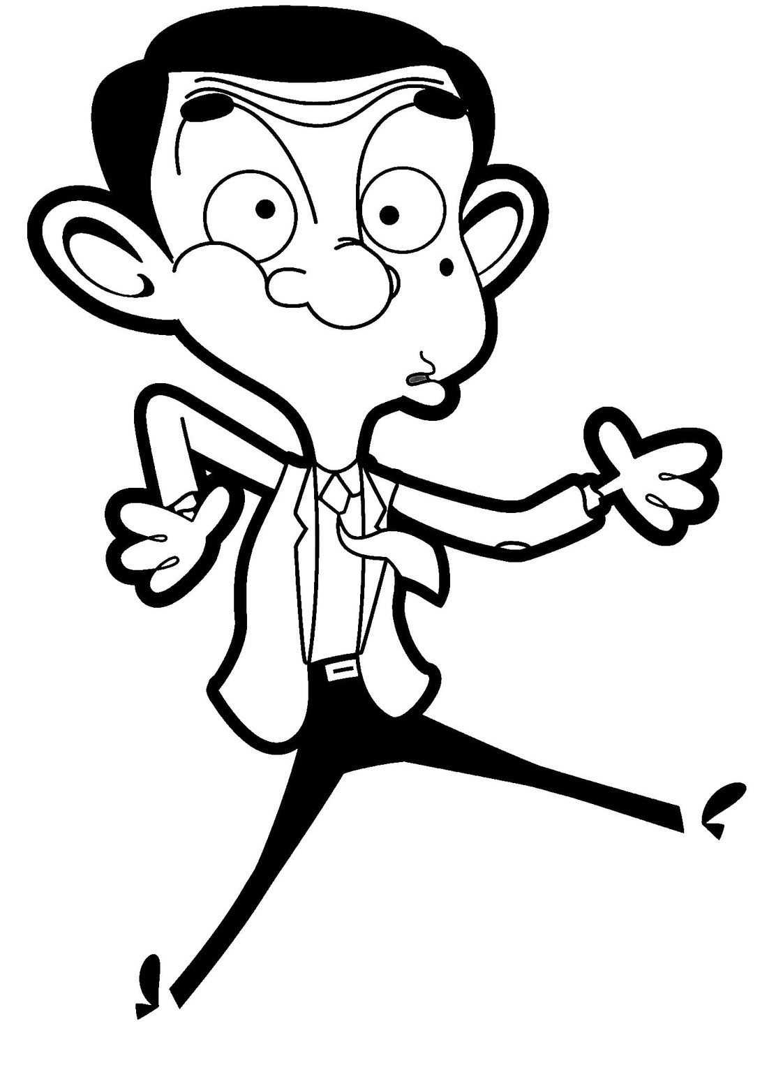 Dibuja al tonto Mr. Bean para colorir