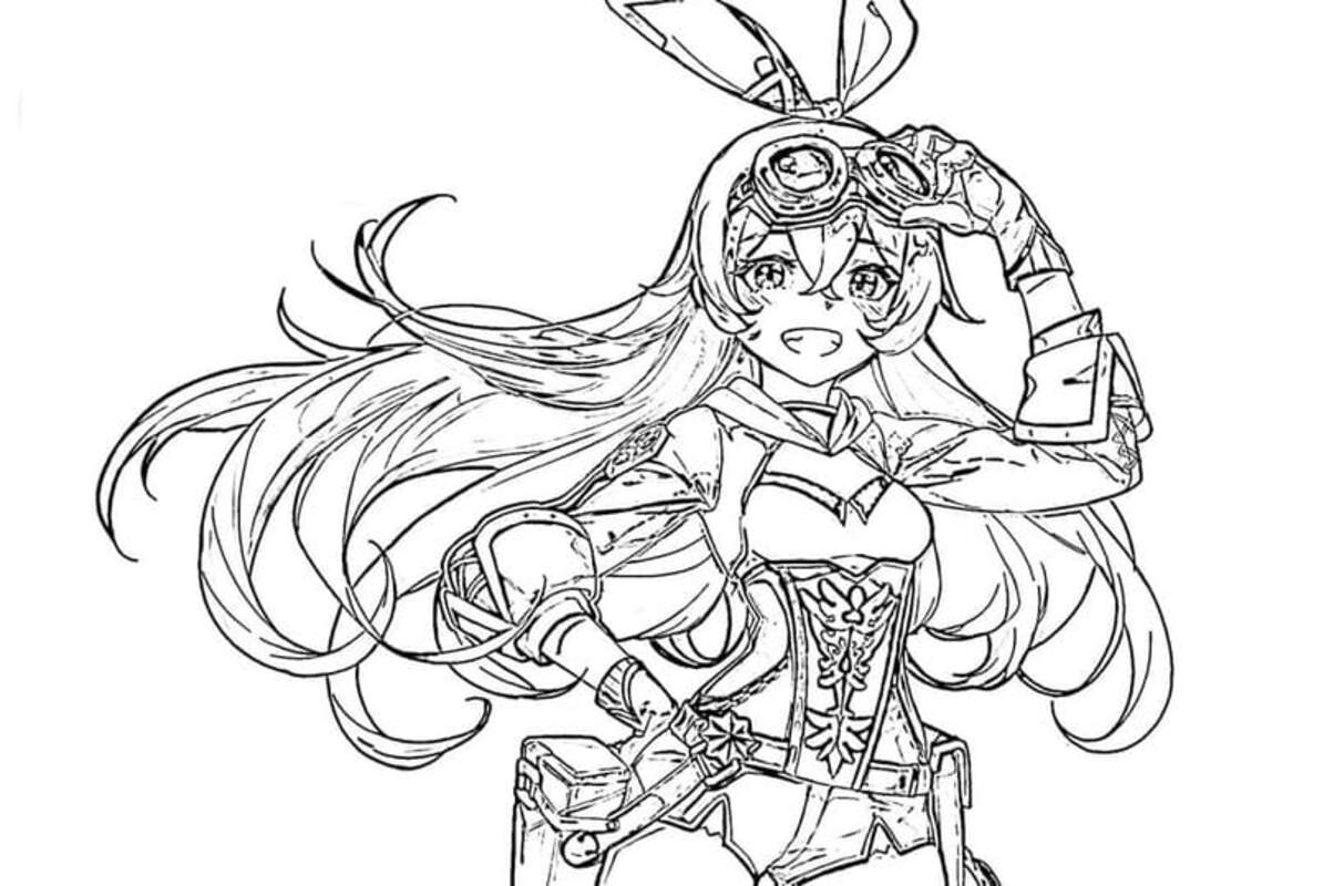 Dibujos de Dibuja Amber en Genshin Impact para colorear