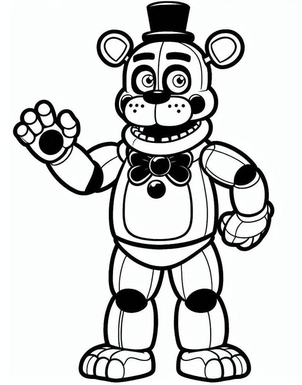 Dibujos de Dibuja amigable Freddy Fazbear para colorear