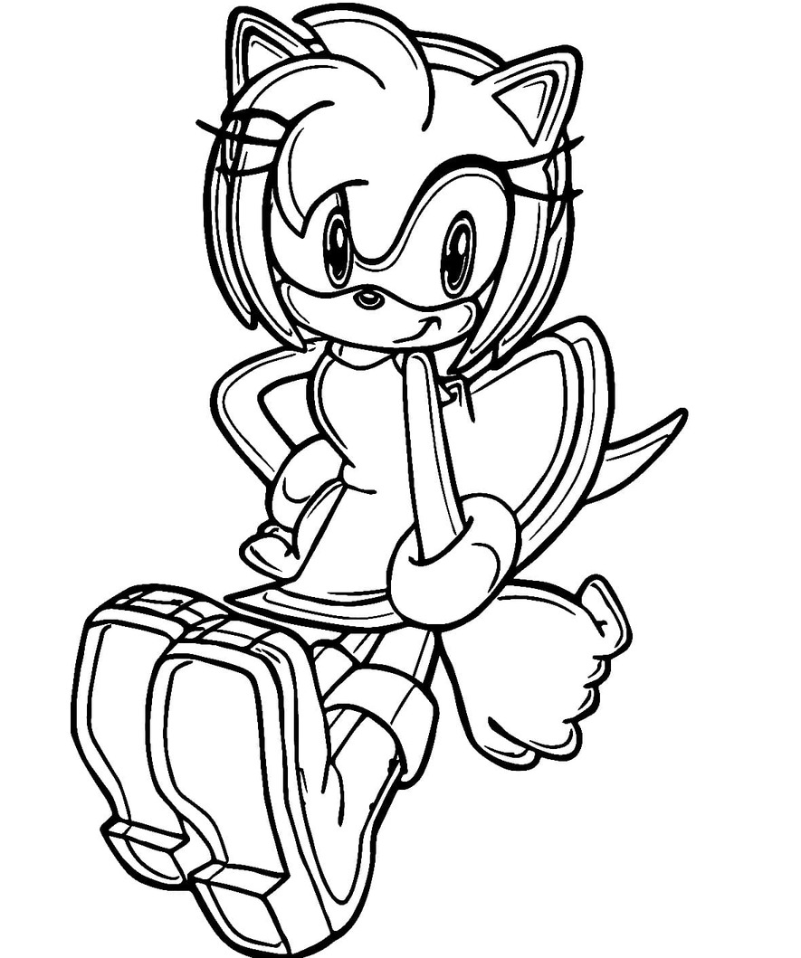 Dibujos de Dibuja Amy Rose 1 para colorear