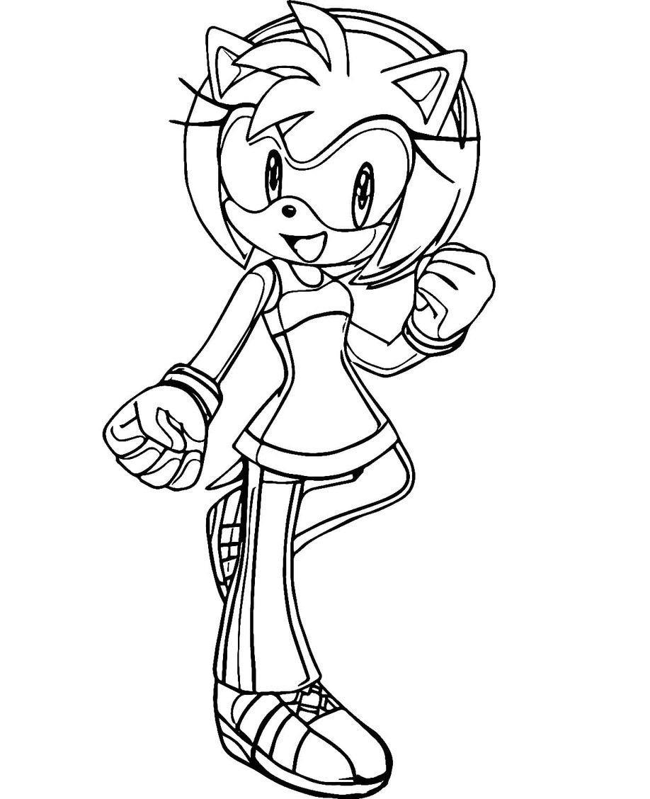 Dibujos de Dibuja Amy Rose 4 para colorear