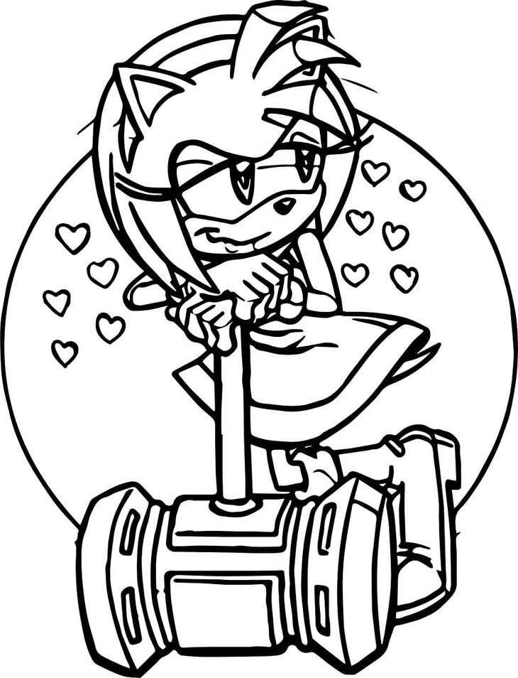 Dibujos de Dibuja Amy Rose 5 para colorear