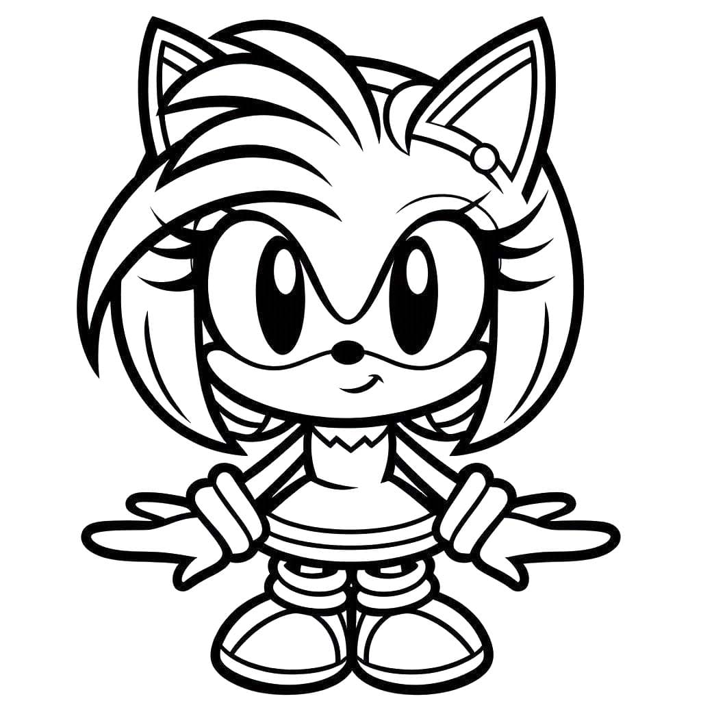Dibujos de Dibuja Amy Rose básica para colorear