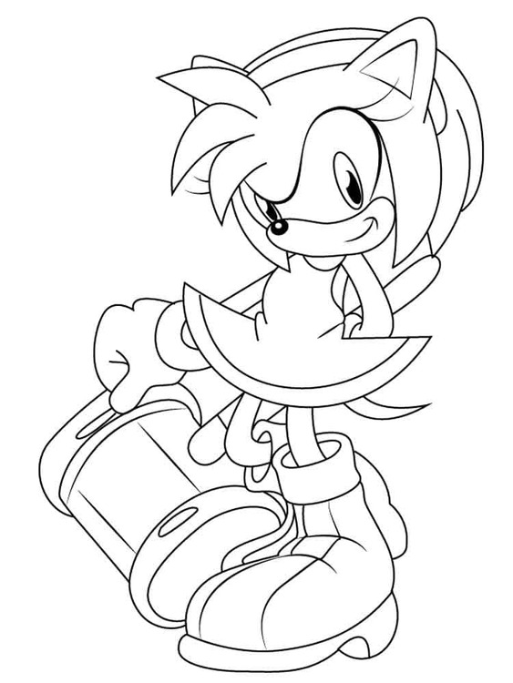 Dibujos de Dibuja Amy Rose fácil para colorear