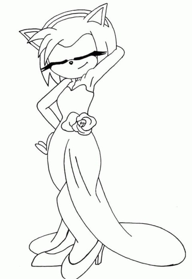 Dibujos de Dibuja Amy Rose gratis para niños para colorear