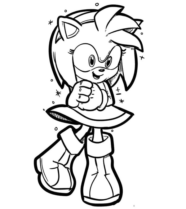 Dibujos de Dibuja Amy Rose imprimible para colorear
