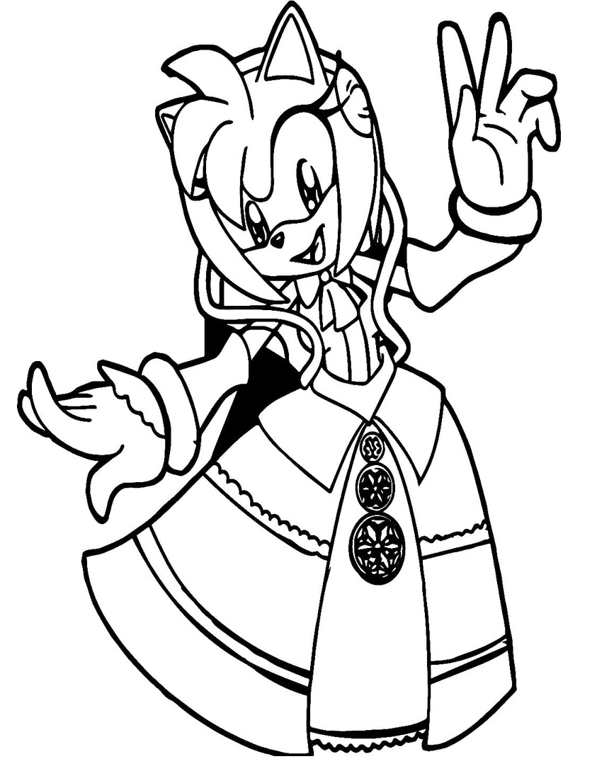 Dibujos de Dibuja Amy Rose imprimible para niños para colorear