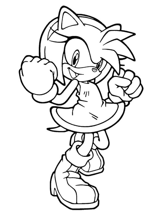 Dibujos de Dibuja Amy Rose linda para colorear
