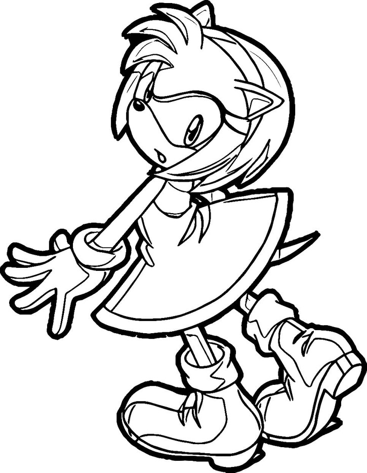 Dibujos de Dibuja Amy Rose muy básica para colorear