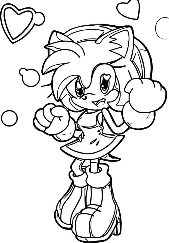 Dibujos de Dibuja Amy Rose muy linda para colorear