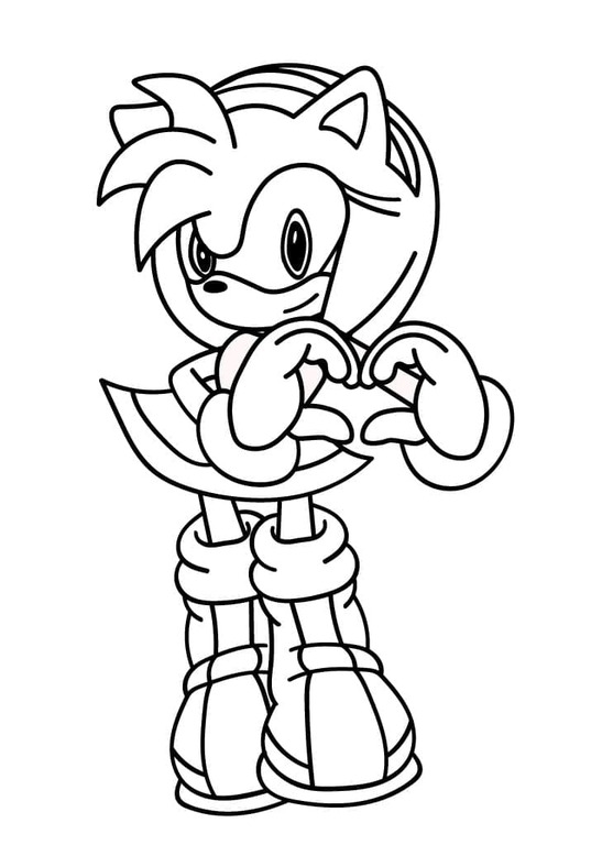 Dibujos de Dibuja Amy Rose sencillo para colorear