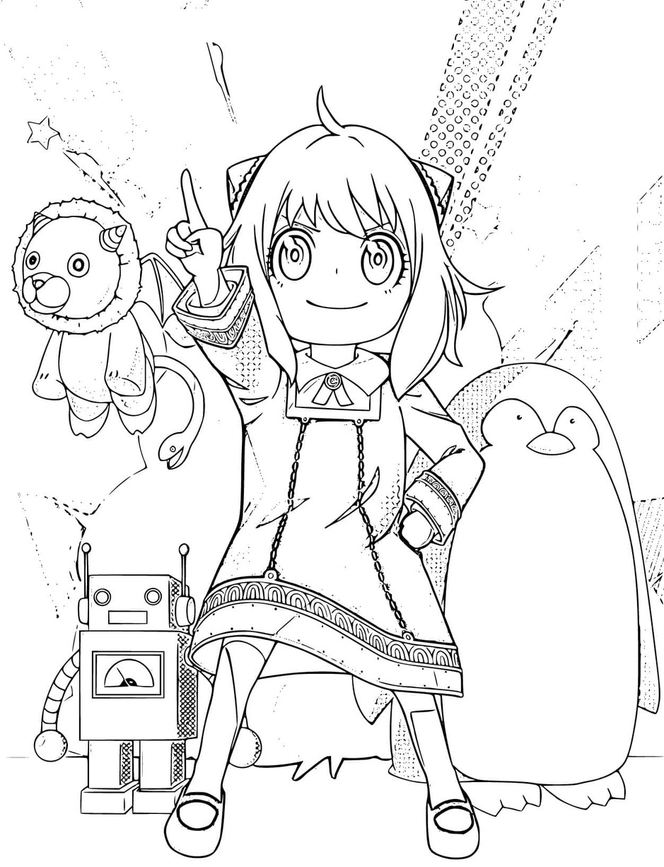 Dibujos de Dibuja Anya Forger de Anime Spy x Family para colorear