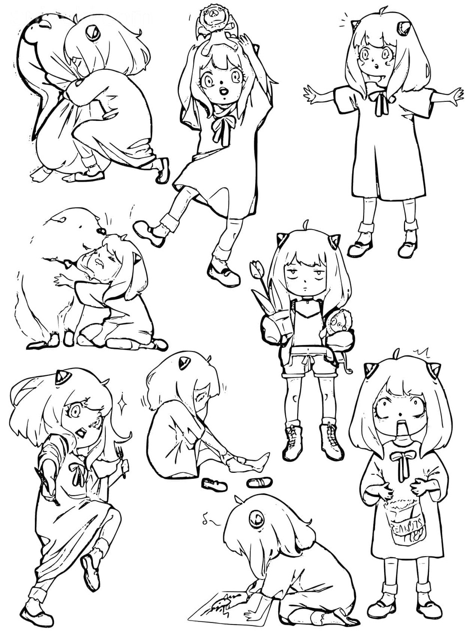 Dibujos de Dibuja Anya Forger para imprimir para colorear