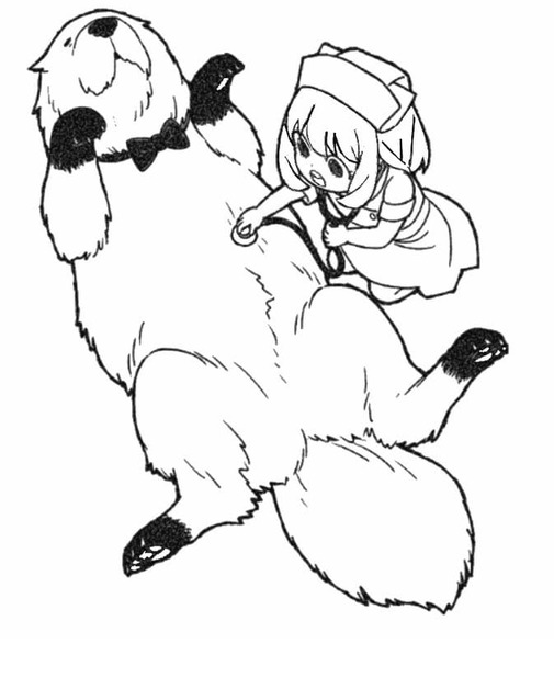 Dibujos de Dibuja Anya Forger y al perro para colorear