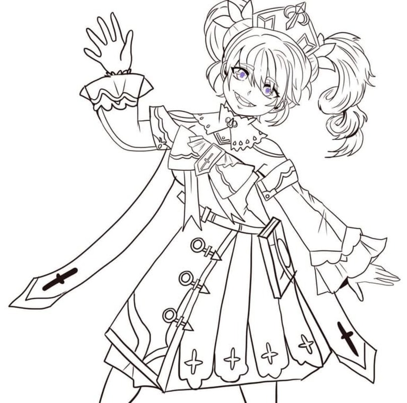 Dibujos de Dibuja Barbara de Genshin Impact para colorear