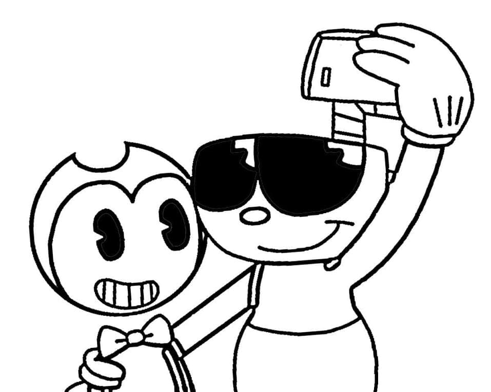 Dibuja Bendy y Cuphead para colorir