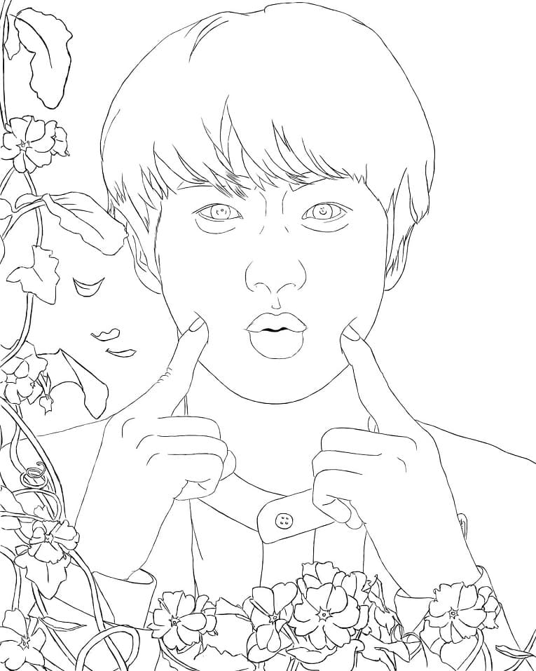 Dibujos de Dibuja BTS gratis para colorear