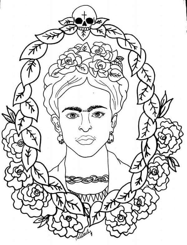 Frida Kahlo para colorear