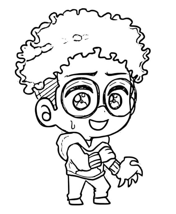 Dibujos de Dibuja Chibi Okarun de Dandadan para colorear