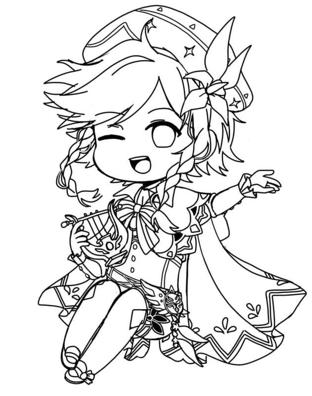Dibujos de Dibuja Chibi Veinte en Genshin Impact para colorear