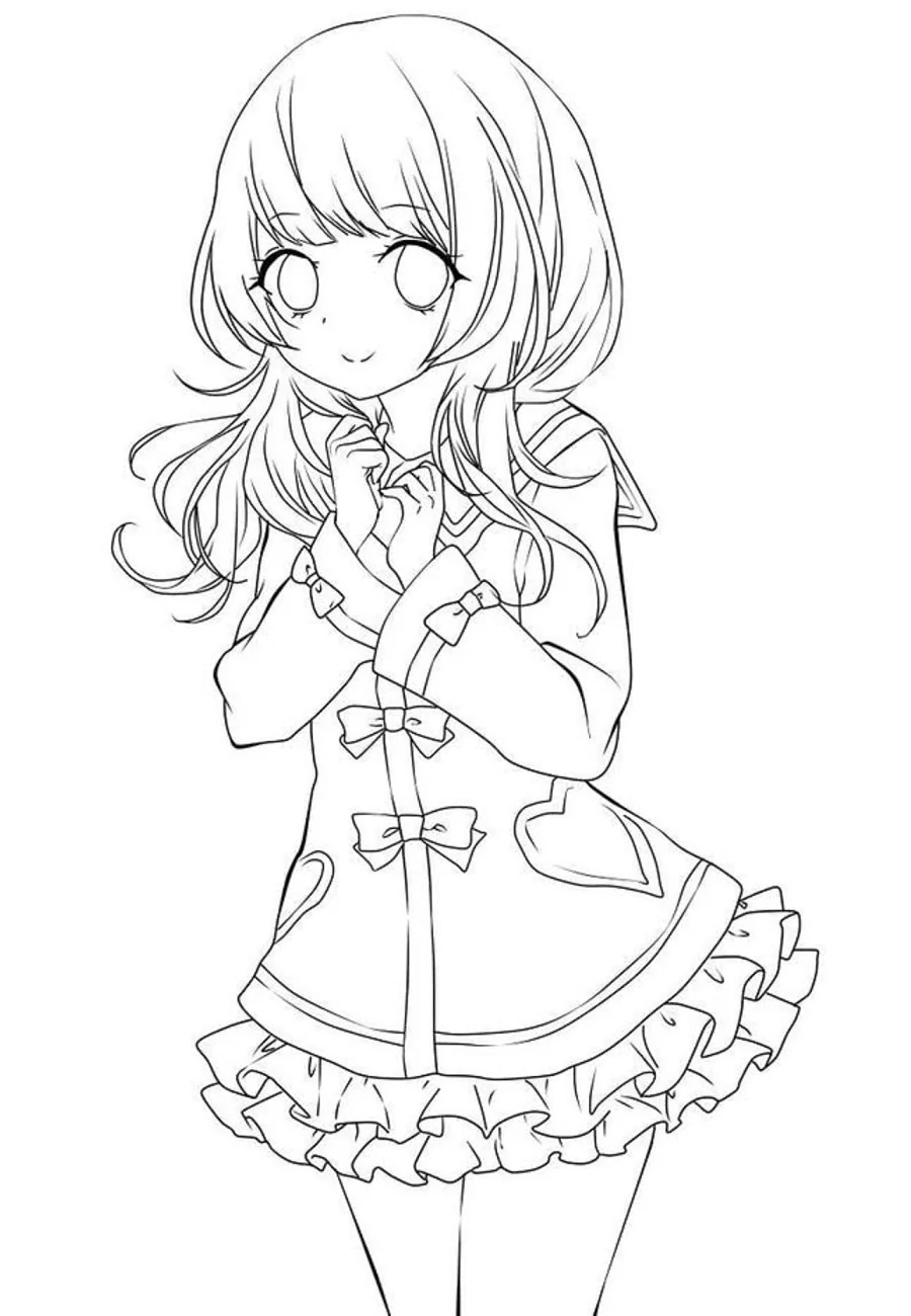 Dibujos de Dibuja Chica Anime gratis para niños para colorear