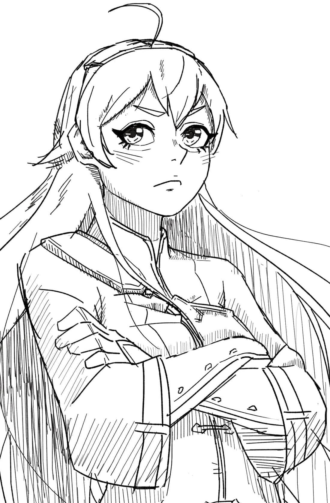 Dibujos de Dibuja Chica Anime imprimible para colorear