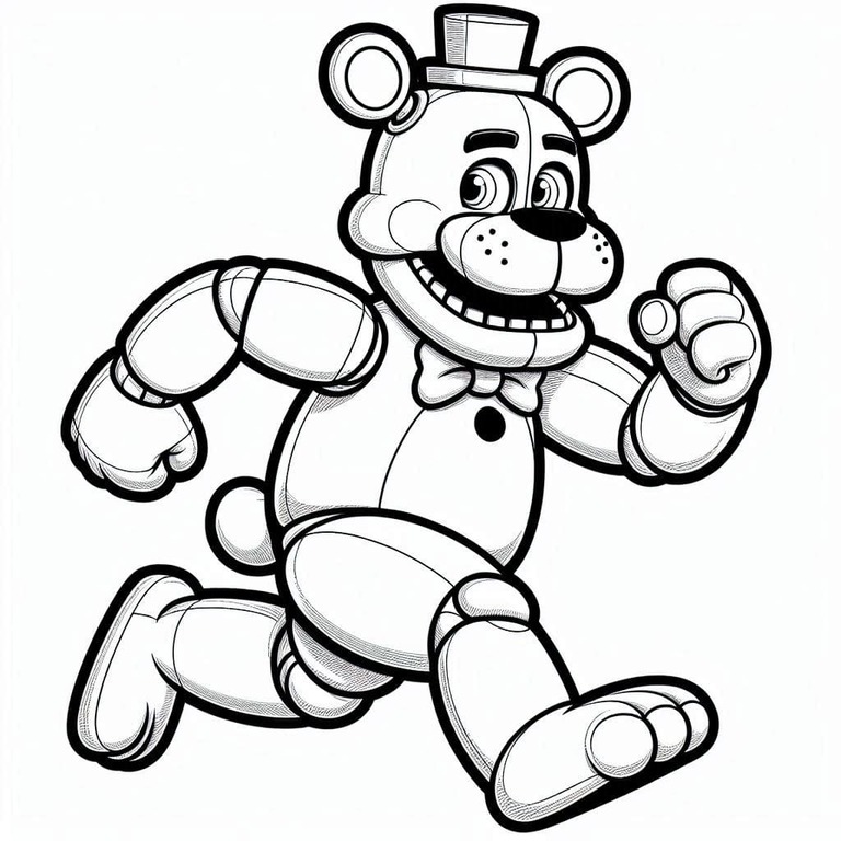 Dibujos de Dibuja corriendo Freddy Fazbear para colorear