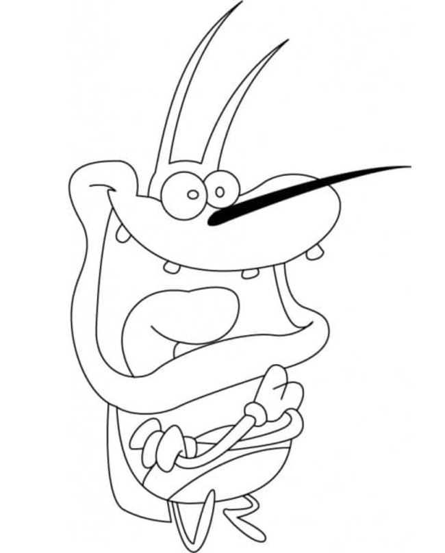 Dibuja Dee Dee de Oggy y las cucarachas para colorir