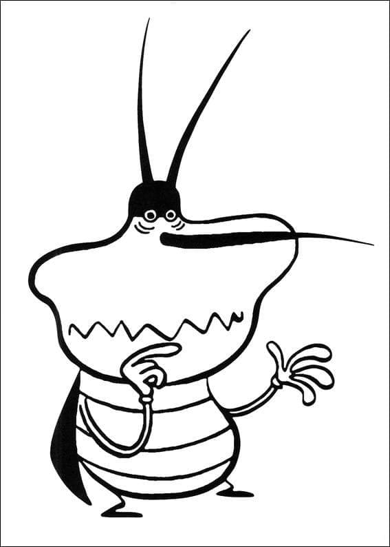 Dibuja Dee Dee en Oggy y las cucarachas para colorir