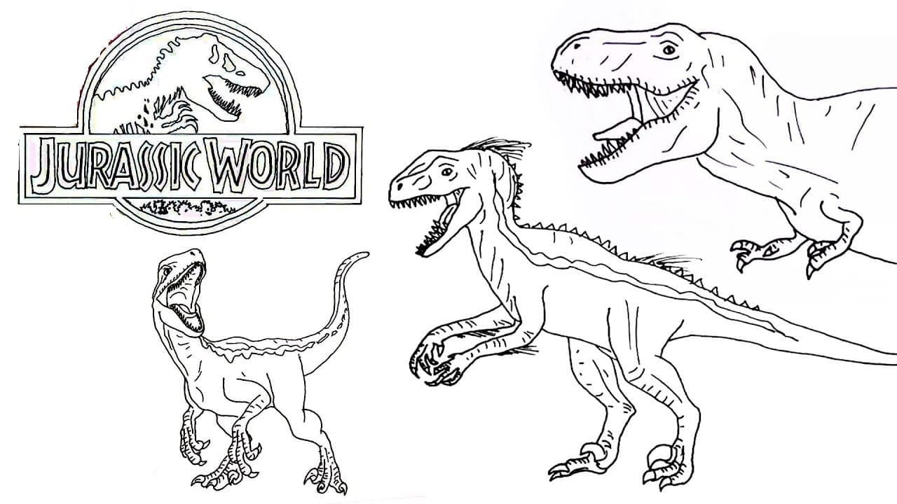 Dibujos de Dibuja dinosaurios de Jurassic World para colorear