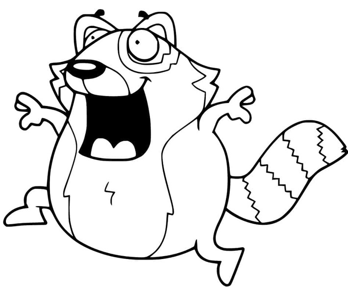 Dibujos de Dibuja divertido panda rojo para colorear