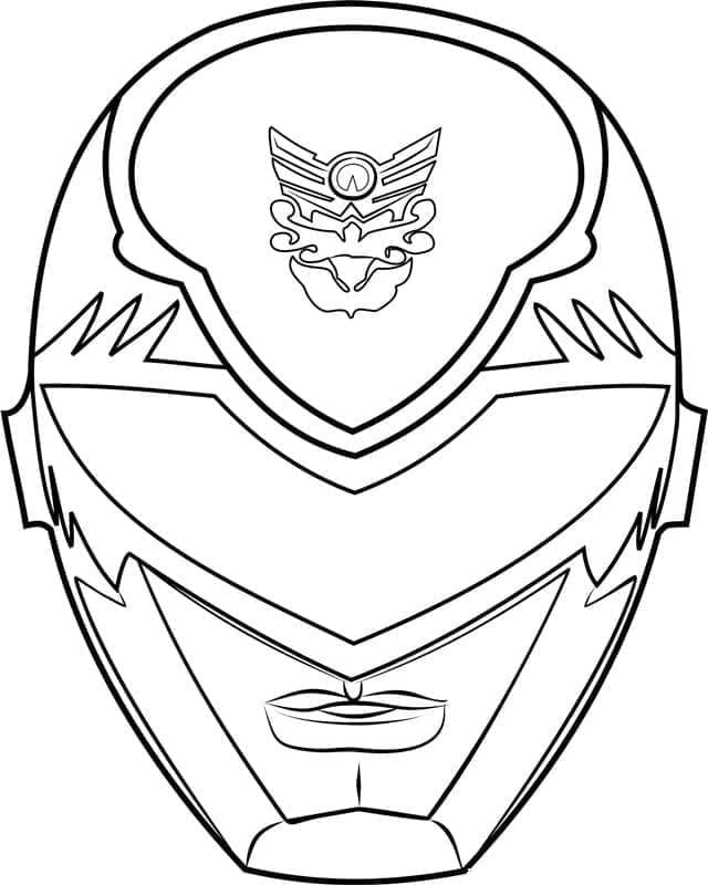 Dibuja el casco de los Power Rangers para colorir