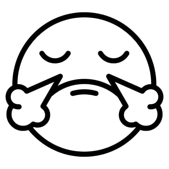 Dibujos de Dibuja Emoji triste imprimible para colorear