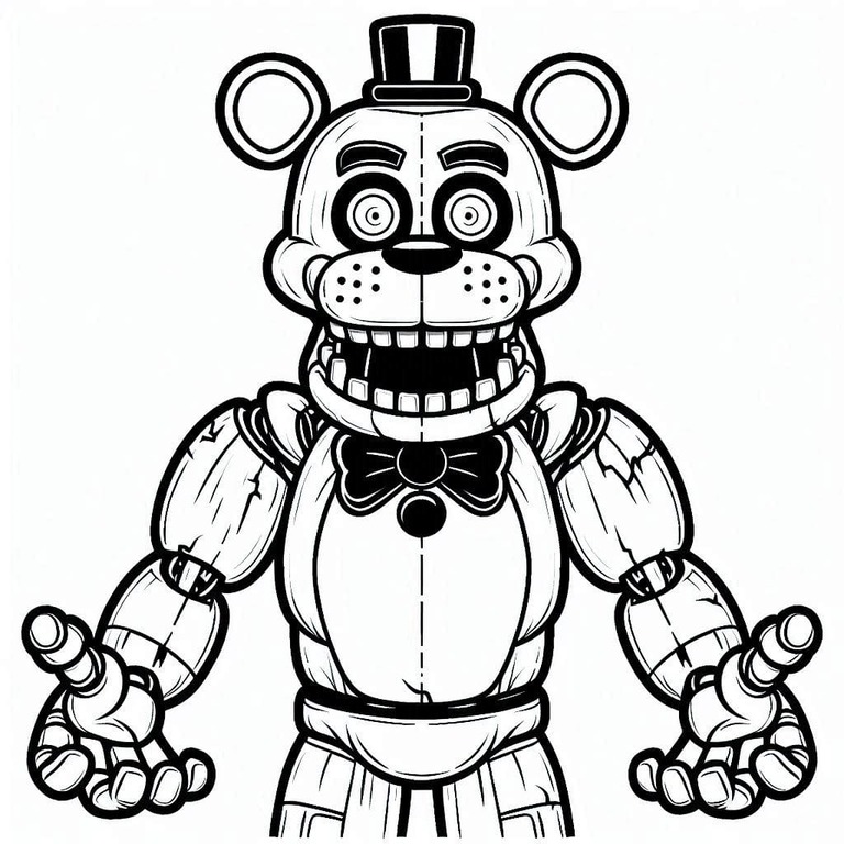 Dibujos de Dibuja espeluznante Freddy Fazbear para colorear