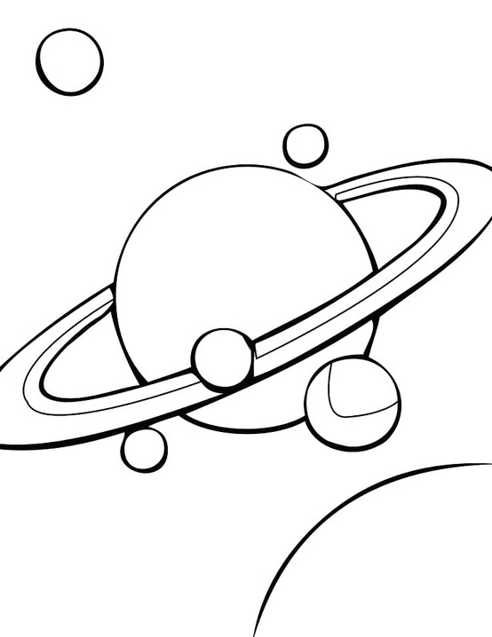 Dibujos de Dibuja fácil Saturno para colorear