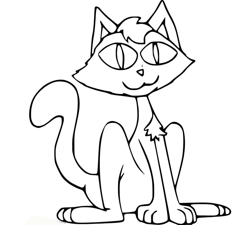 Dibujos de Dibuja fácilmente un gato de Halloween para colorear