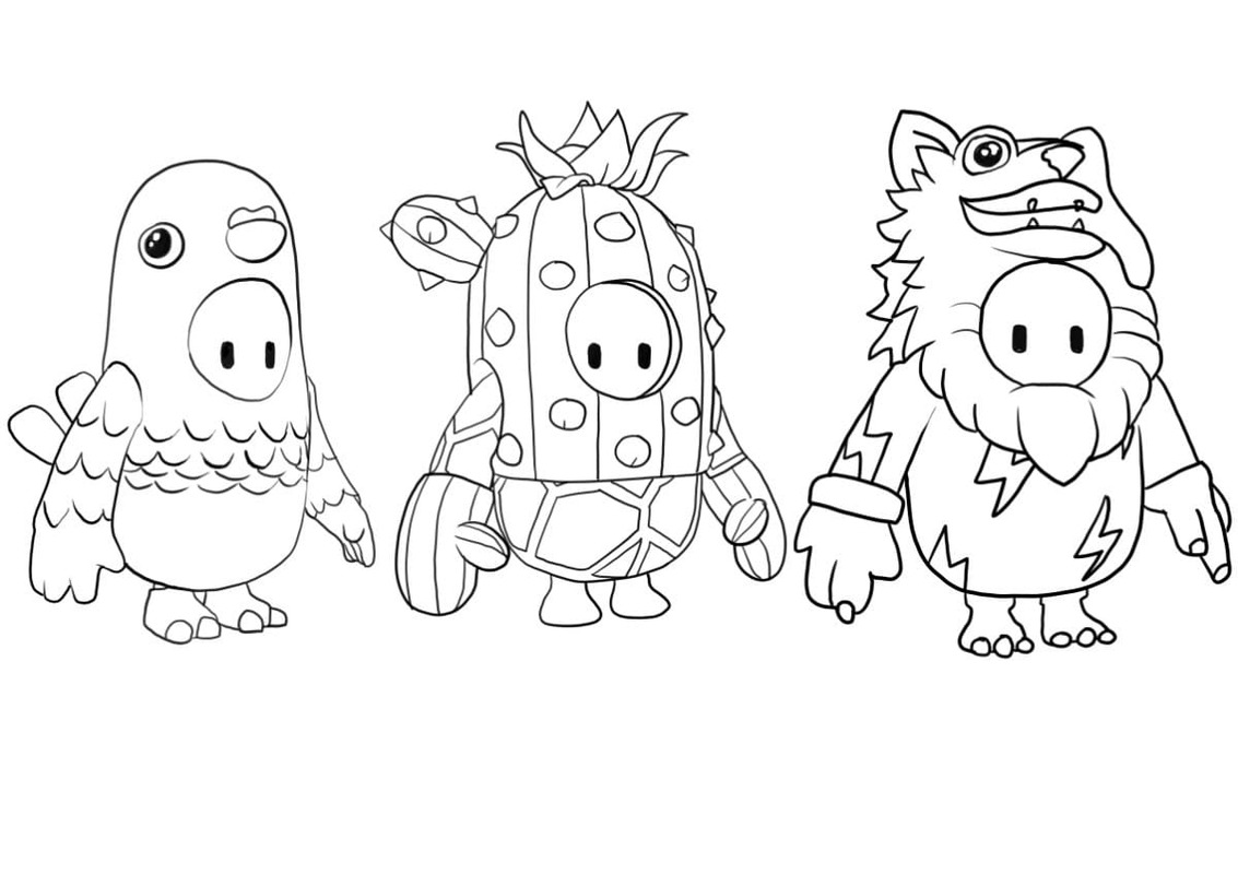Dibujos de Dibuja Fall Guys 2 para colorear