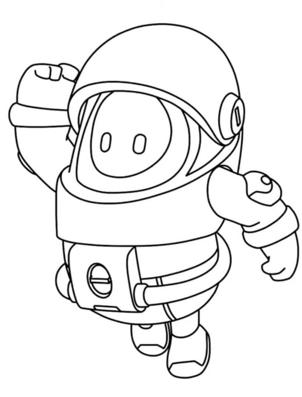 Dibujos de Dibuja Fall Guys Astronaut para colorear
