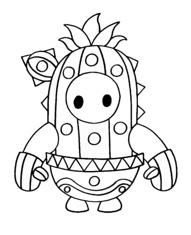 Dibujos de Dibuja Fall Guys Cactus para colorear