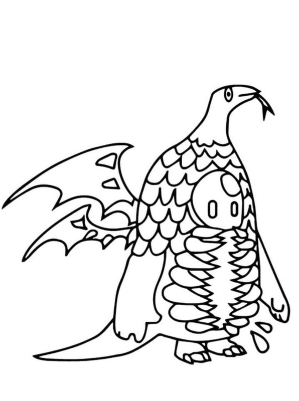 Dibujos de Dibuja Fall Guys Dragon para colorear