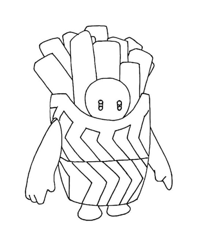 Dibujos de Dibuja Fall Guys Fries para colorear