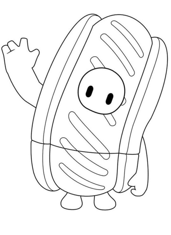 Dibujos de Dibuja Fall Guys Hot Dog para colorear