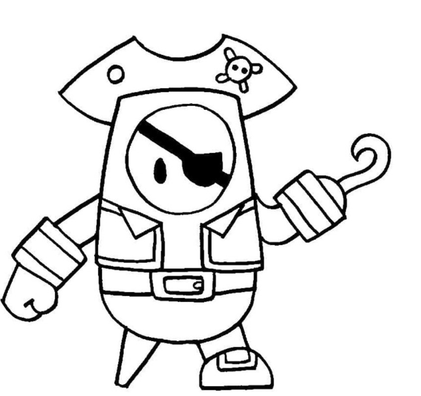 Dibujos de Dibuja Fall Guys Pirate para colorear