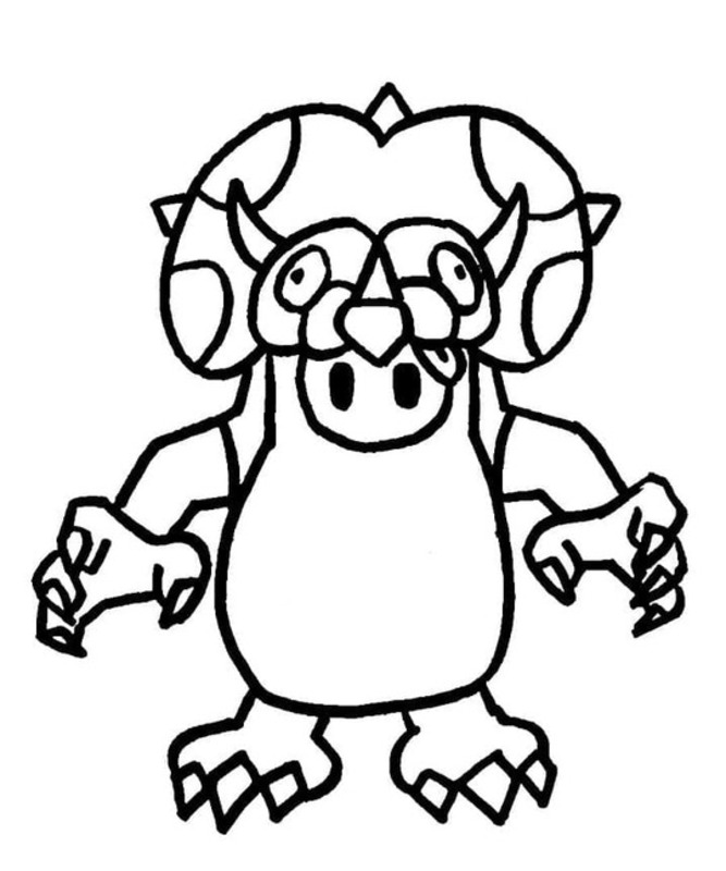 Dibujos de Dibuja Fall Guys Triceratops para colorear