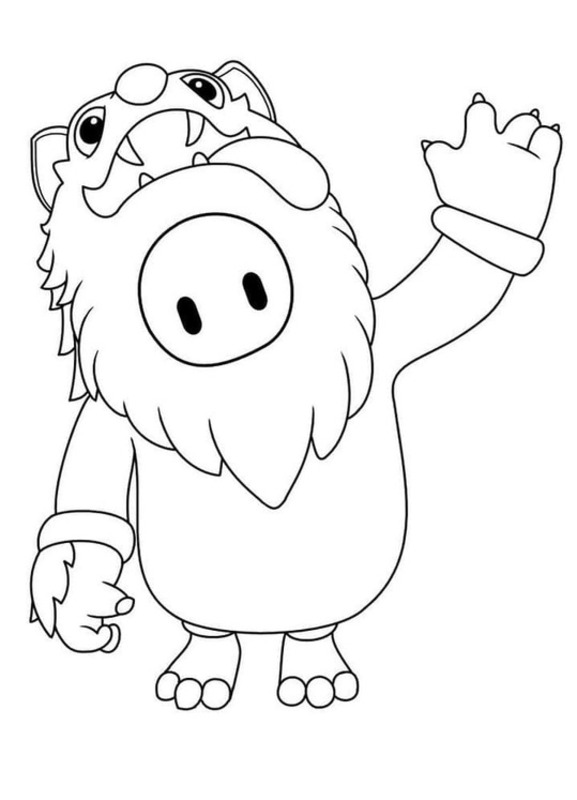 Dibujos de Dibuja Fall Guys Wolf para colorear