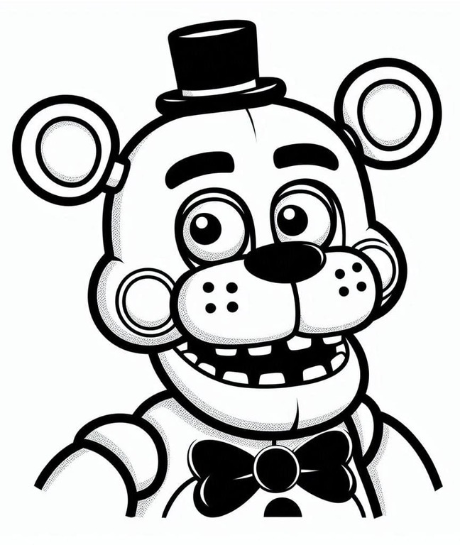 Dibujos de Dibuja feliz Freddy Fazbear para colorear