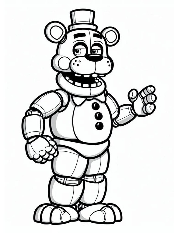 Dibujos de Dibuja Freddy Fazbear divertido para colorear